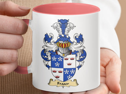 Clan Fraser Scottish Coat of Arms Accent Coffee Mug - Living Stone Gifts