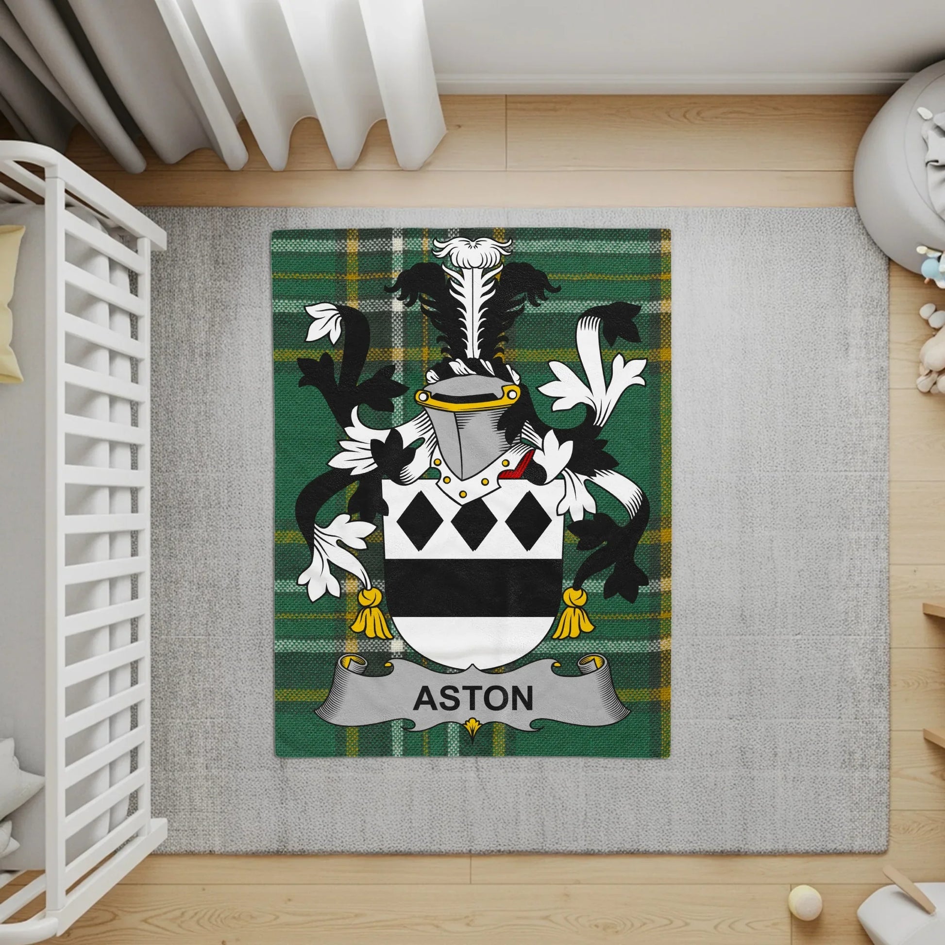 Elegant Custom Family Crest Design Area Rug product