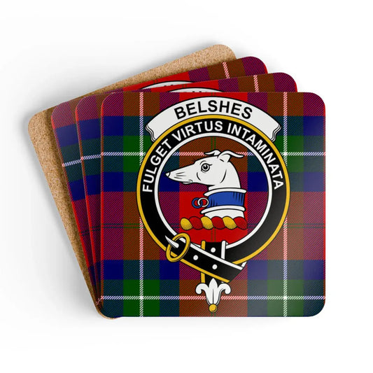 Belshes Family Crest Tartan Clan Heritage Coasters product
