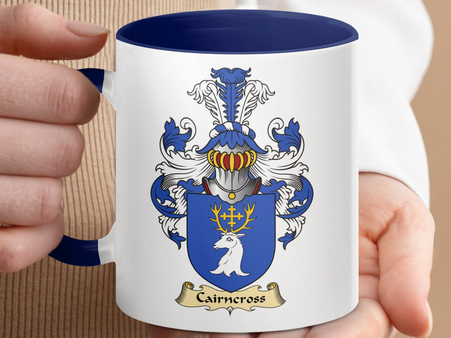 Clan Cairncross Scottish Coat of Arms Accent Coffee Mug - Living Stone Gifts