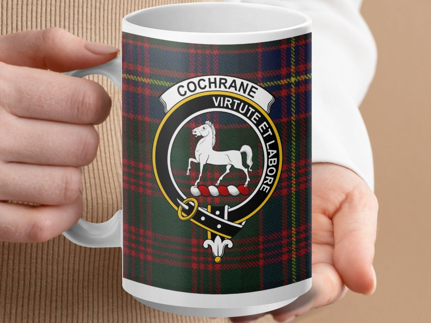 Cochrane Virtute et Labore Crest Design on a Mug product type