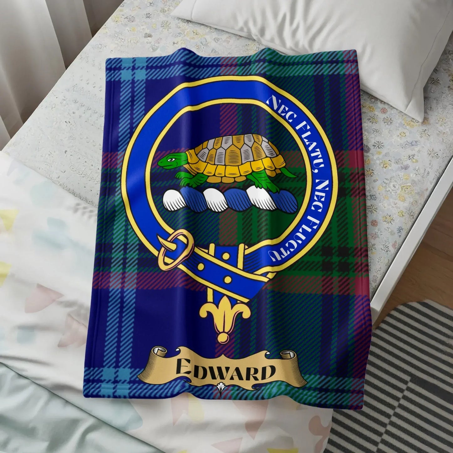 Edward Family Crest Plaid Design Throw Blanket product