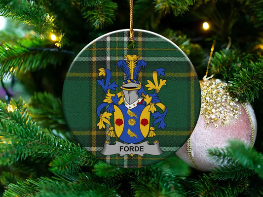 Forde Family Crest Plaid Pattern Round Ornament product