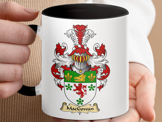 Macgowan Family Crest Heraldry Accent Coffee Mug - Living Stone Gifts