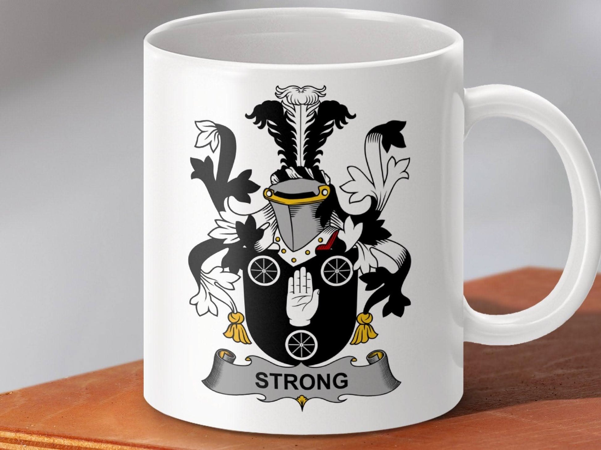 Bold and Dignified Strong Family Crest Mug - Celtic Ancestry Gifts
