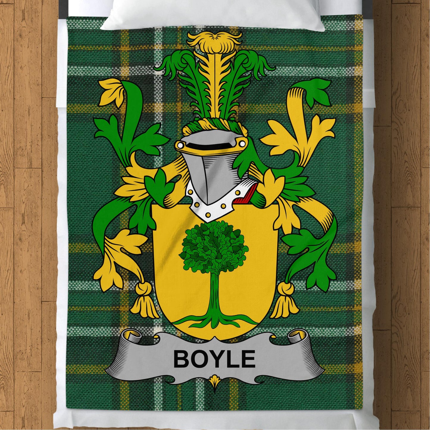 Boyle Surname Irish Tartan Throw Blanket - Living Stone Gifts