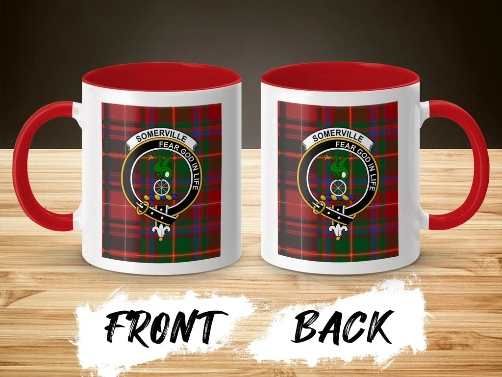 Somerville Fear God In Life Plaid Mug with Red Handle