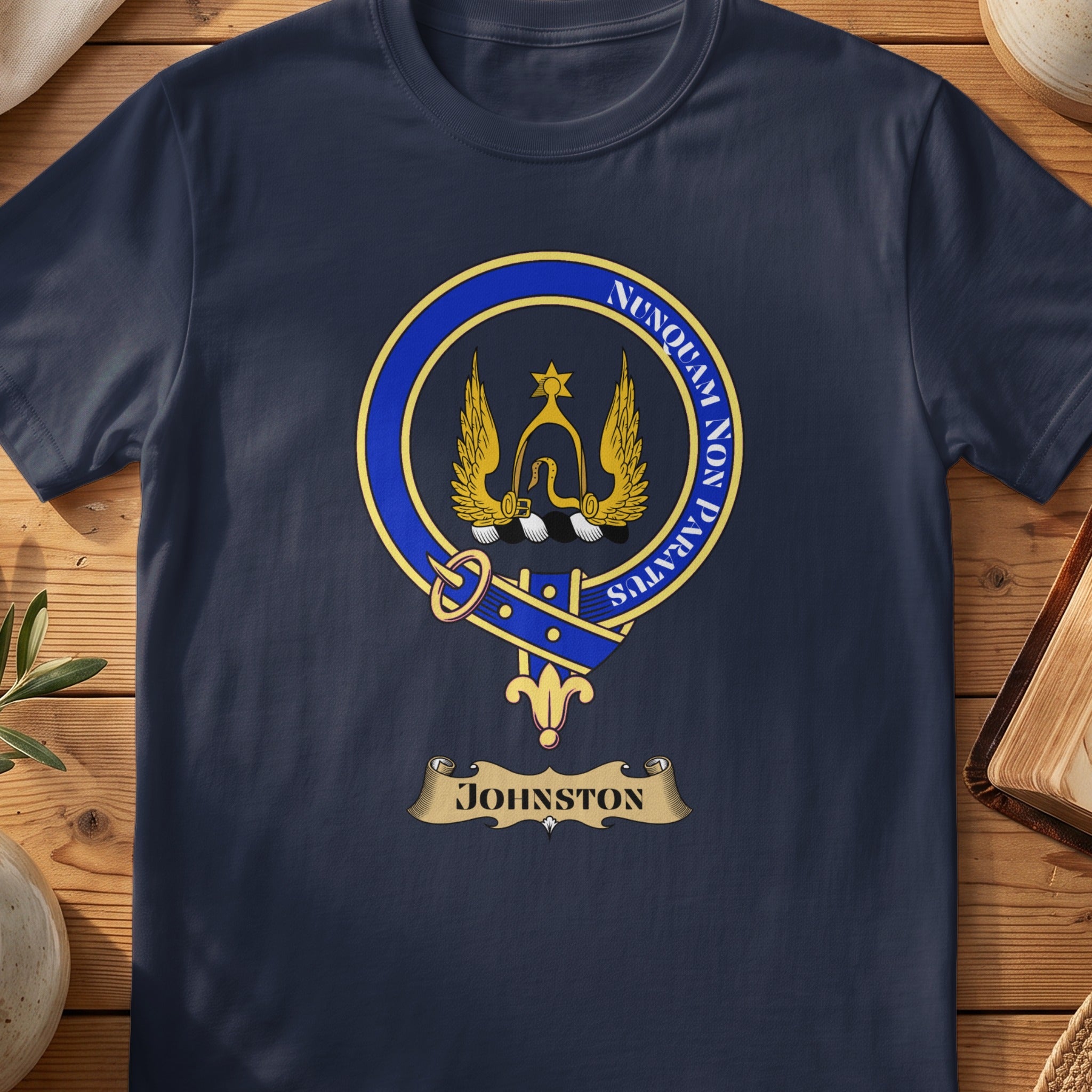 Johnston Scottish clan crest T-shirt in navy