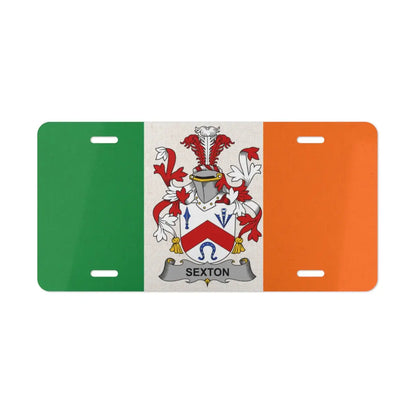 Irish Flag Sexton Family Crest License Plate product