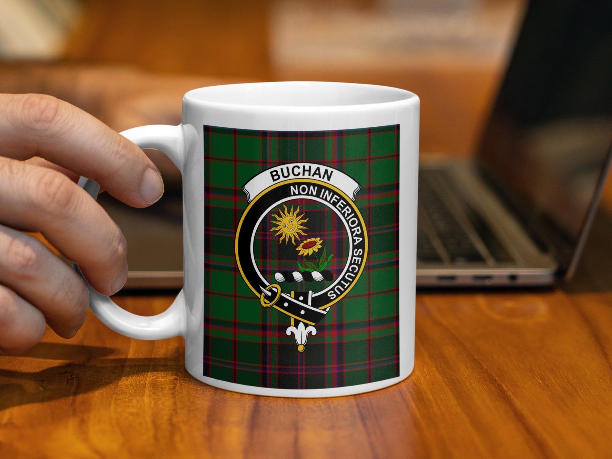 Buchan Tartan Coat of Arms Family Crest Design Mug - Living Stone Gifts