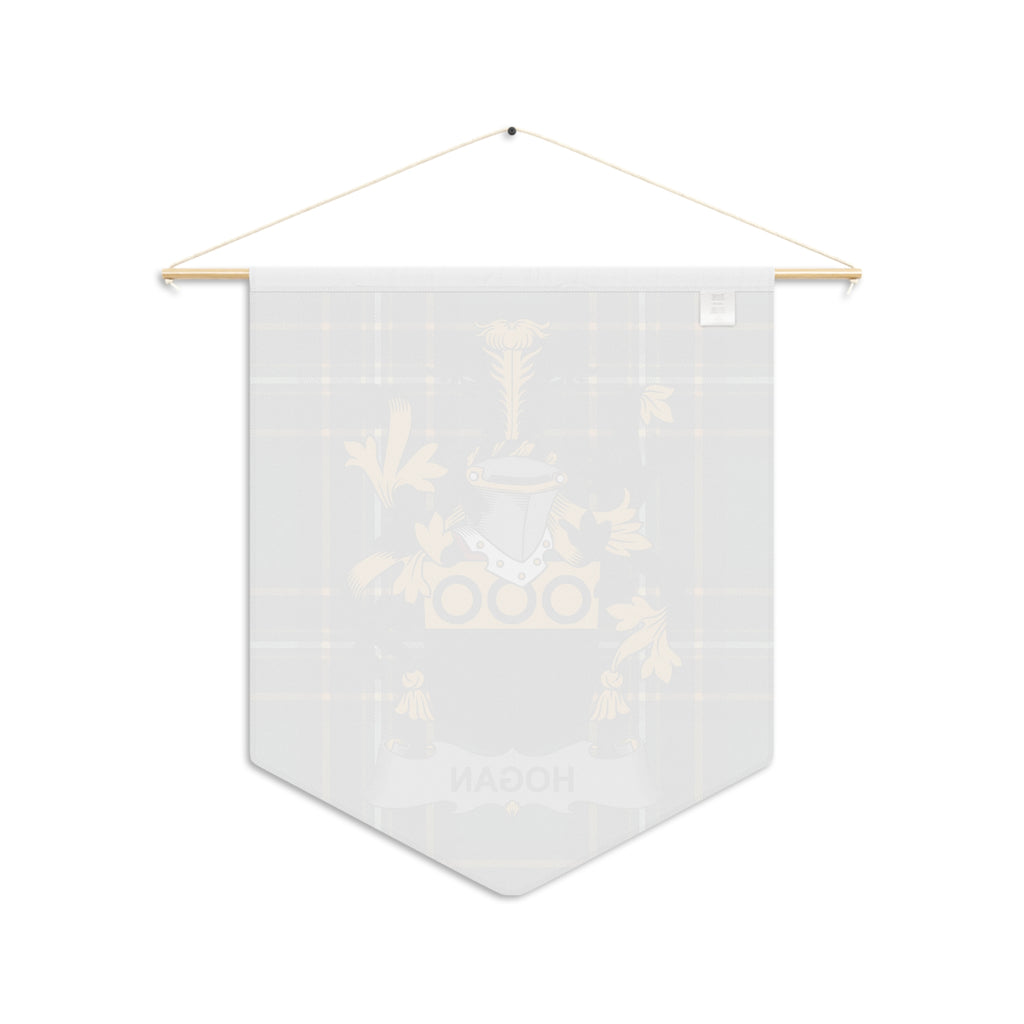 Hogan tartan pennant with a family crest and banner.