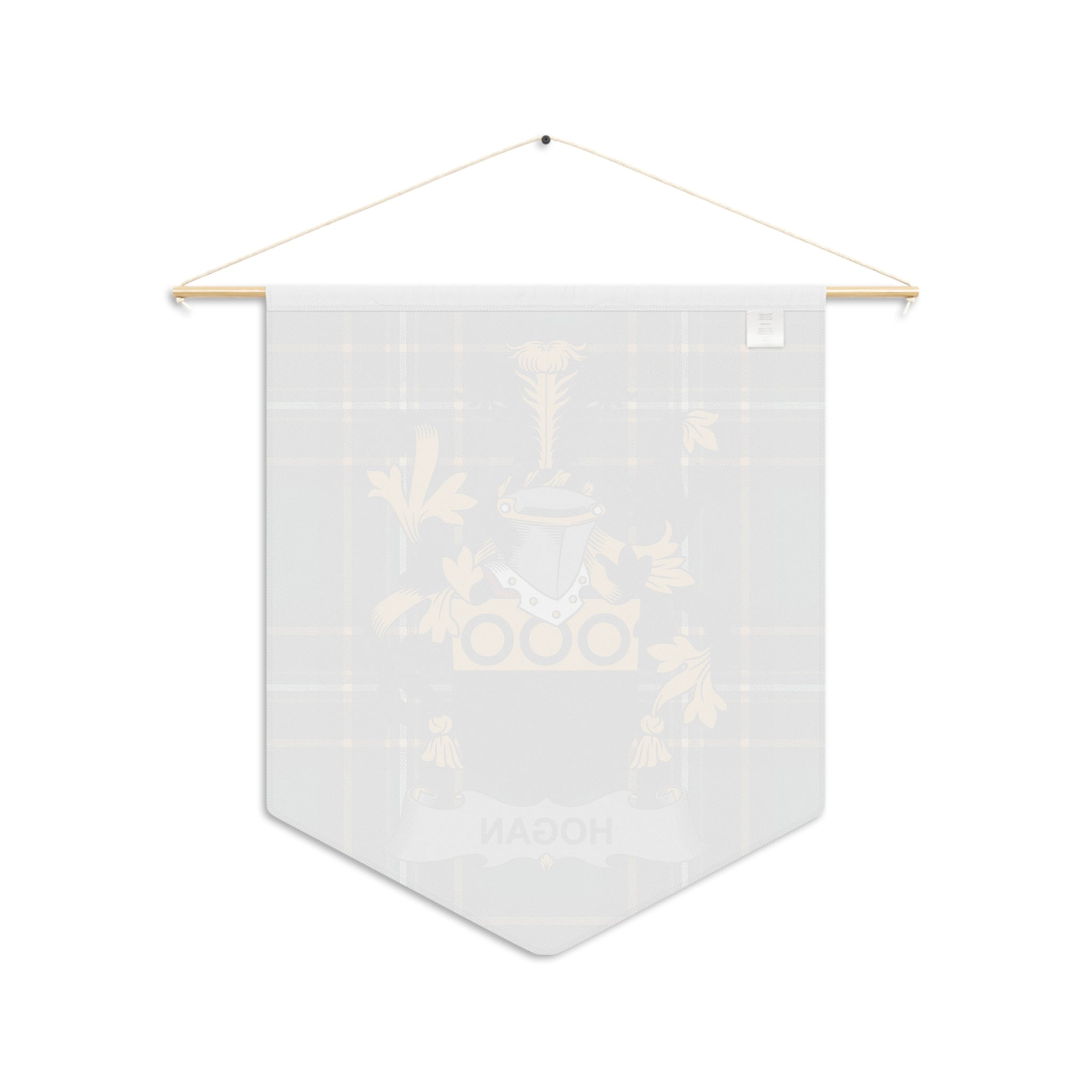 Hogan tartan pennant with a family crest and banner.
