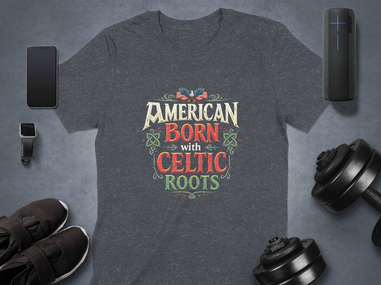 American Born with Celtic Roots Classic Graphic T-Shirt - Living Stone Gifts