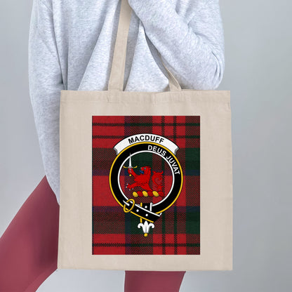 Clan Macduff Scottish Crest Tartan Tote Bag - Living Stone Gifts