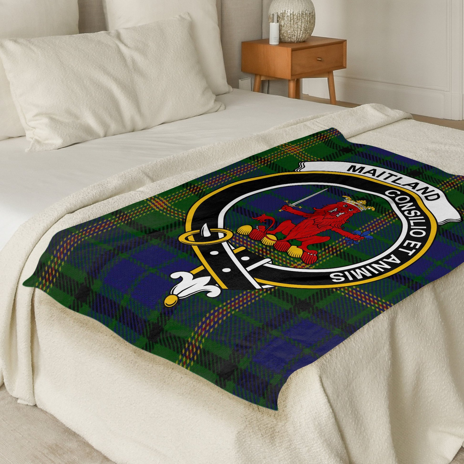 Scottish Clan Maitland Tartan Throw Blanket - Living Stone Gifts