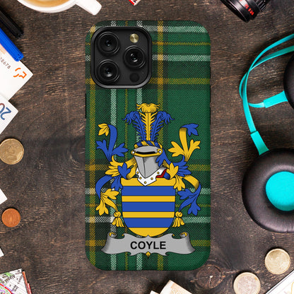 Coyle Family Crest Heraldic Pattern Cell Phone Cover - Celtic Ancestry Gifts