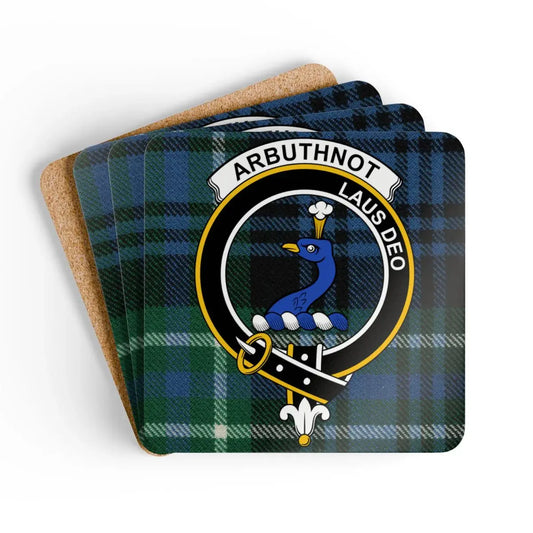 Arbuthnot Tartan Clan Crest Coaster Set product type