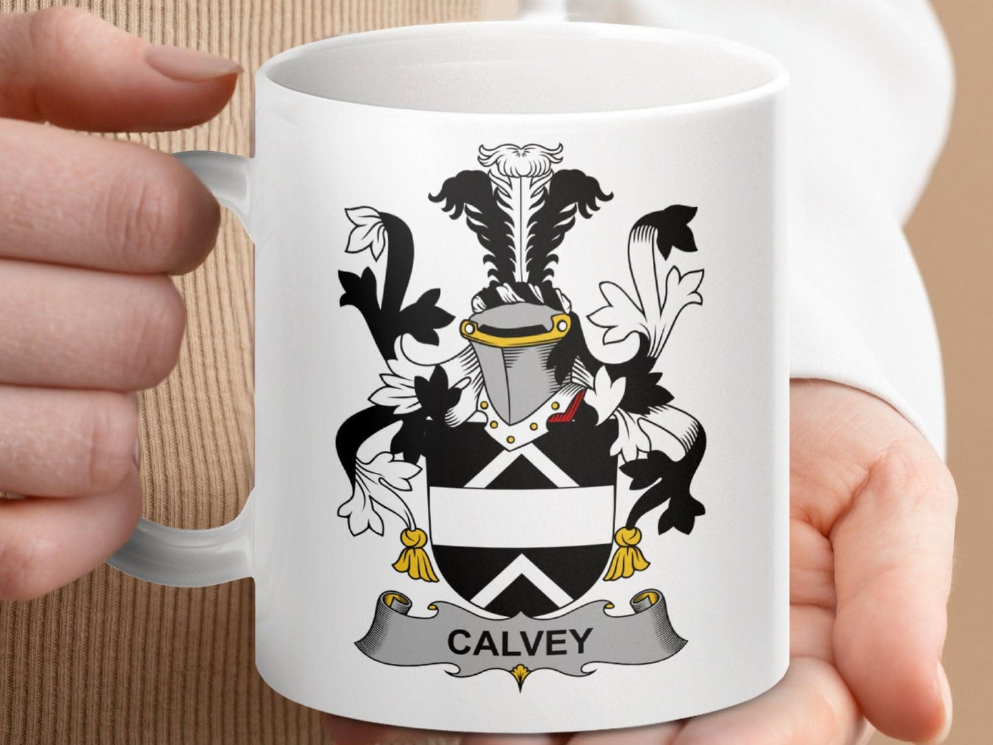 Calvey Surname Irish Family Crest Heritage Pride Mug - Celtic Ancestry Gifts
