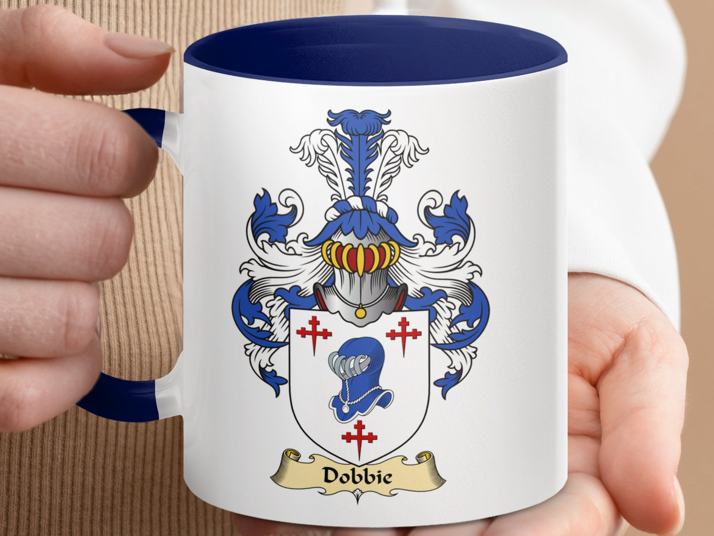 Clan Dobbie Scottish Coat of Arms Accent Coffee Mug - Living Stone Gifts