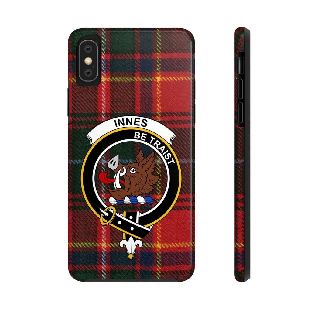 Innes Clan Crest Scottish Tartan Design Cell Phone Case - Celtic Ancestry Gifts