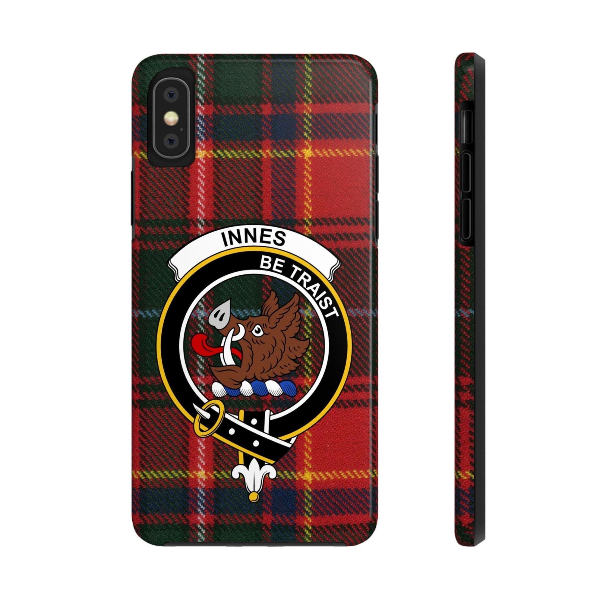 Innes Clan Crest Scottish Tartan Design Cell Phone Case - Celtic Ancestry Gifts