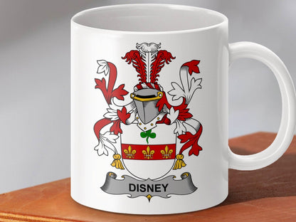Disney Surname Irish Family Crest Mug - Celtic Ancestry Gifts