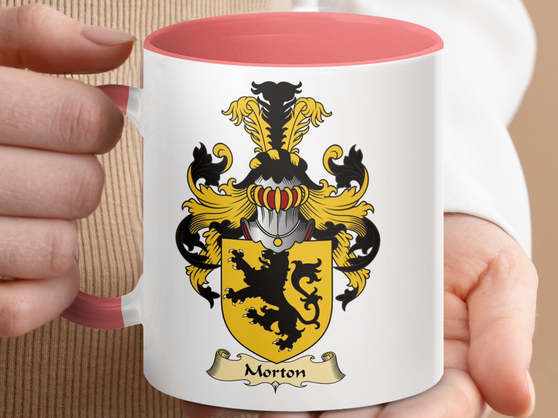 Morton Family Crest Coat of Arms Scottish Clan Mug - Living Stone Gifts