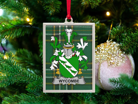 Wycombe Family Crest Tartan Christmas Tree Ornament product