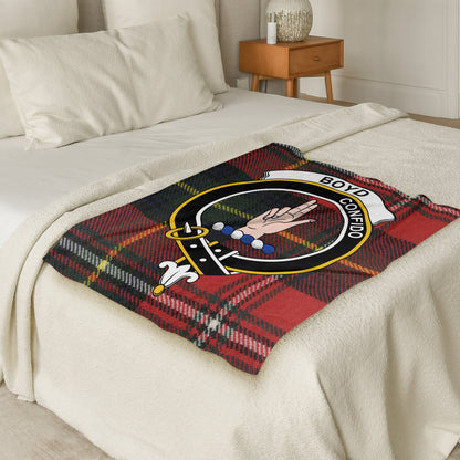 Scottish Clan Boyd Crest Tartan Throw Blanket - Living Stone Gifts