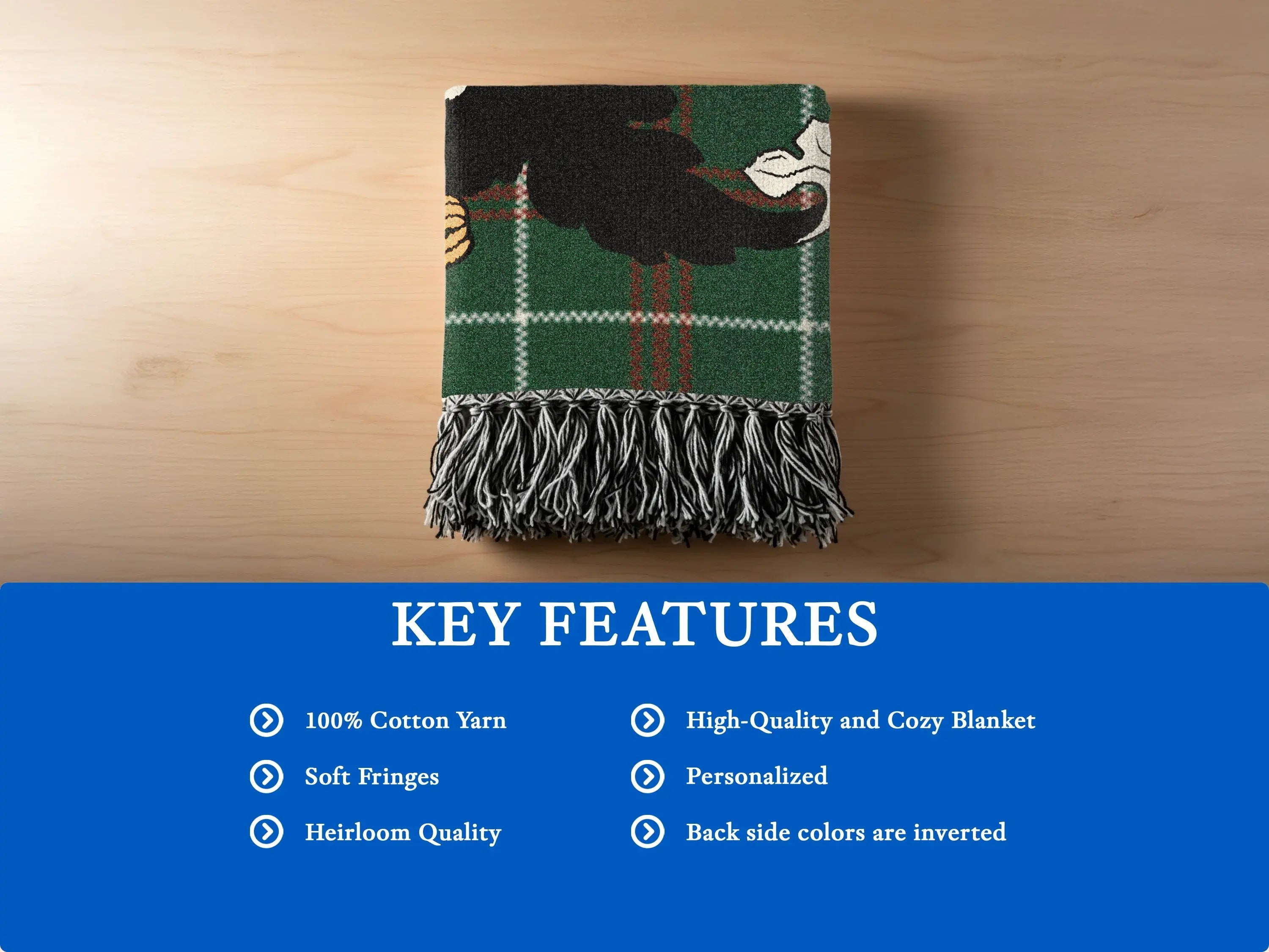 Pritchard Welsh Crest Woven Blanket | Welsh Heritage Gift