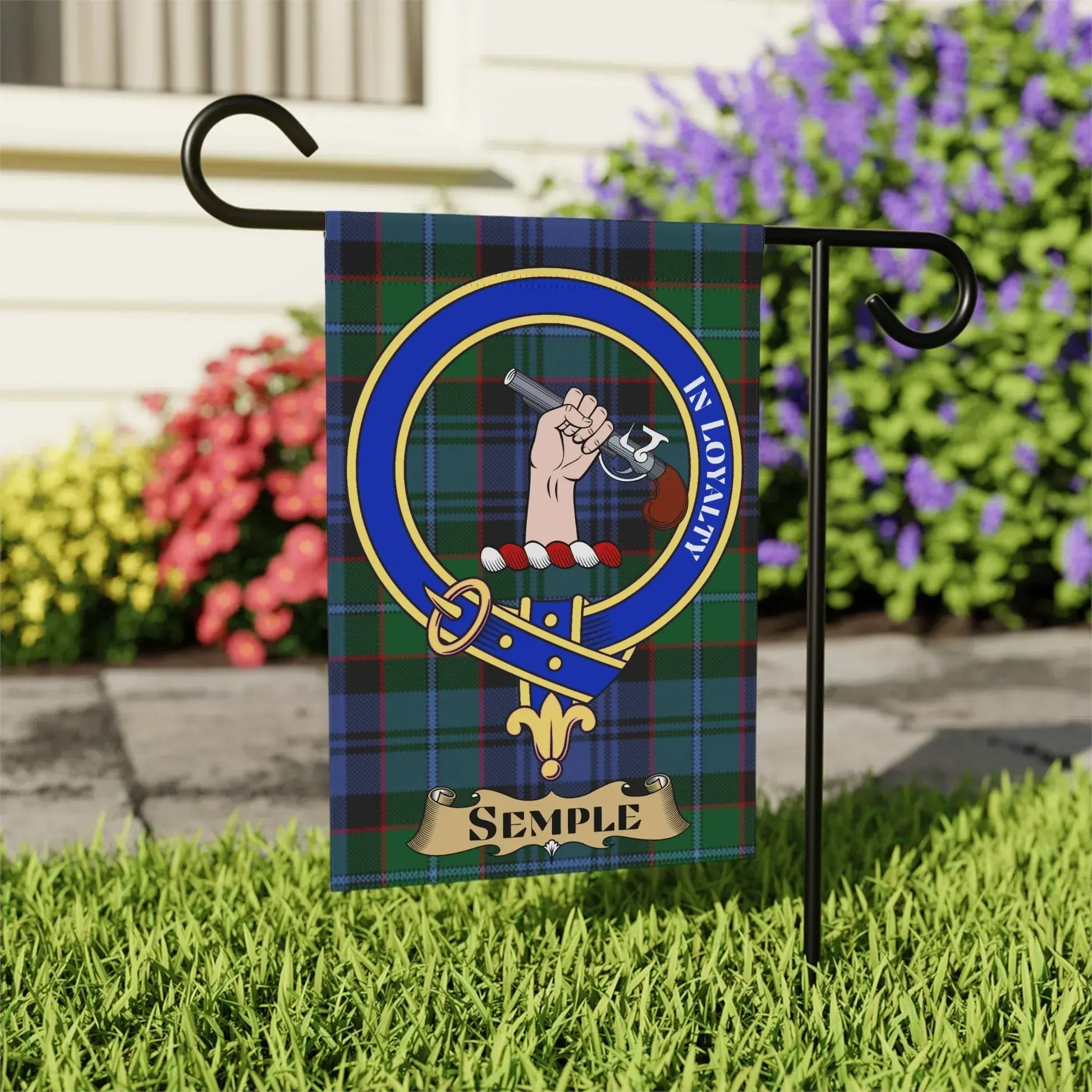 Semple Clan Motto Tartan Garden Flag product