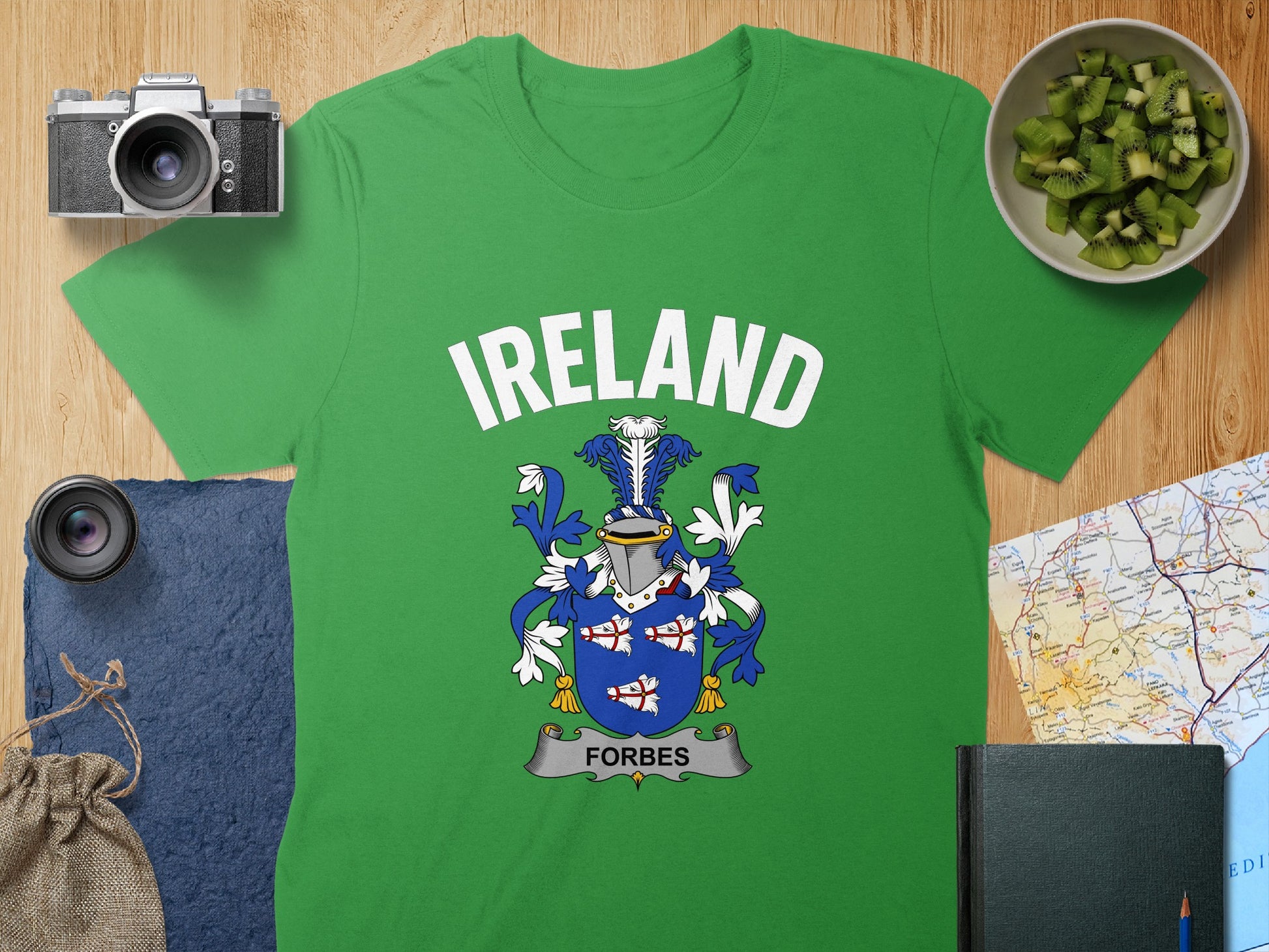 Ireland Forbes Family Crest Green Graphic T-shirt