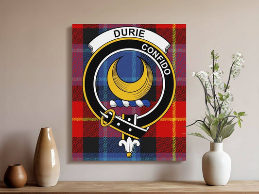 Durie Scottish Clan Crest Tartan Poster Canvas Wrap - Celtic Ancestry Gifts