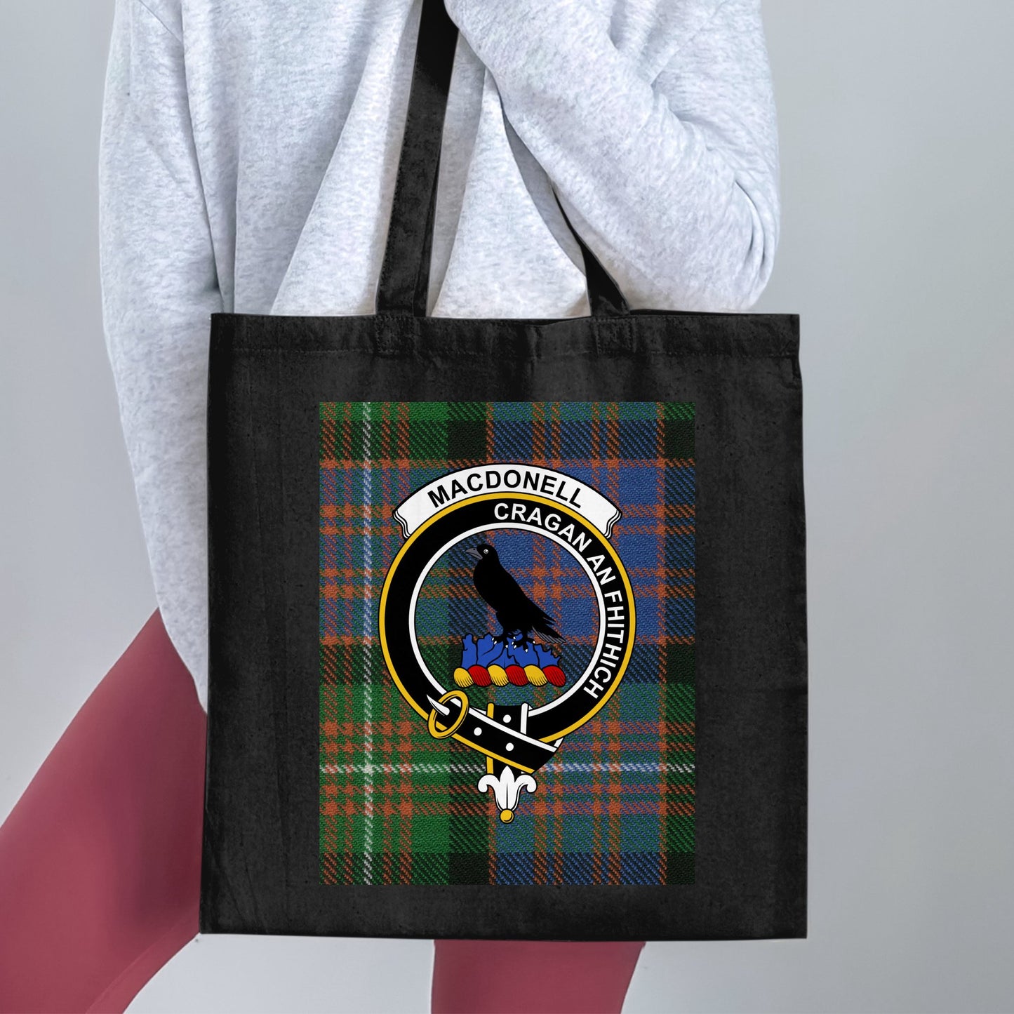 Clan Macdonell Scottish Crest Tartan Tote Bag - Living Stone Gifts