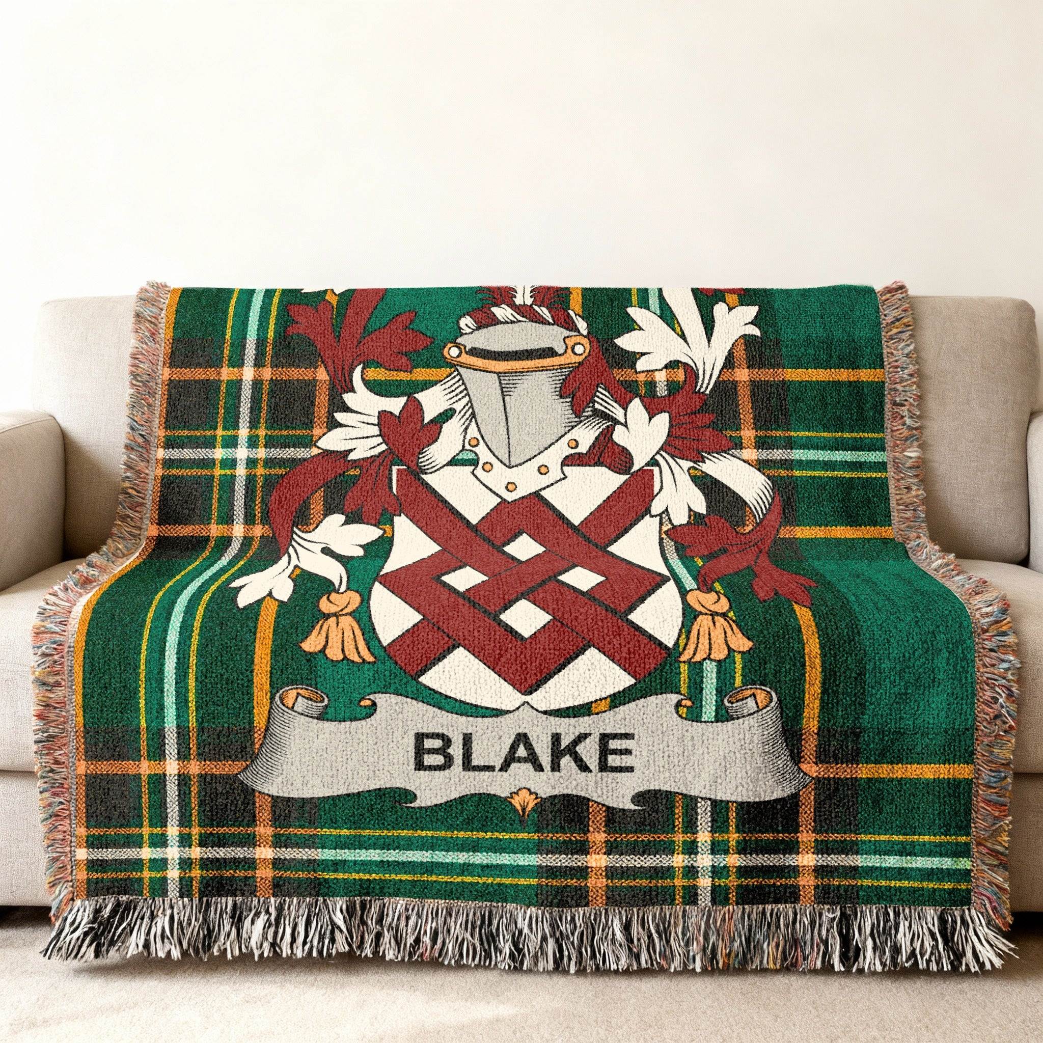 Blake Family Crest Tartan Plaid Patterned Throw blanket product type