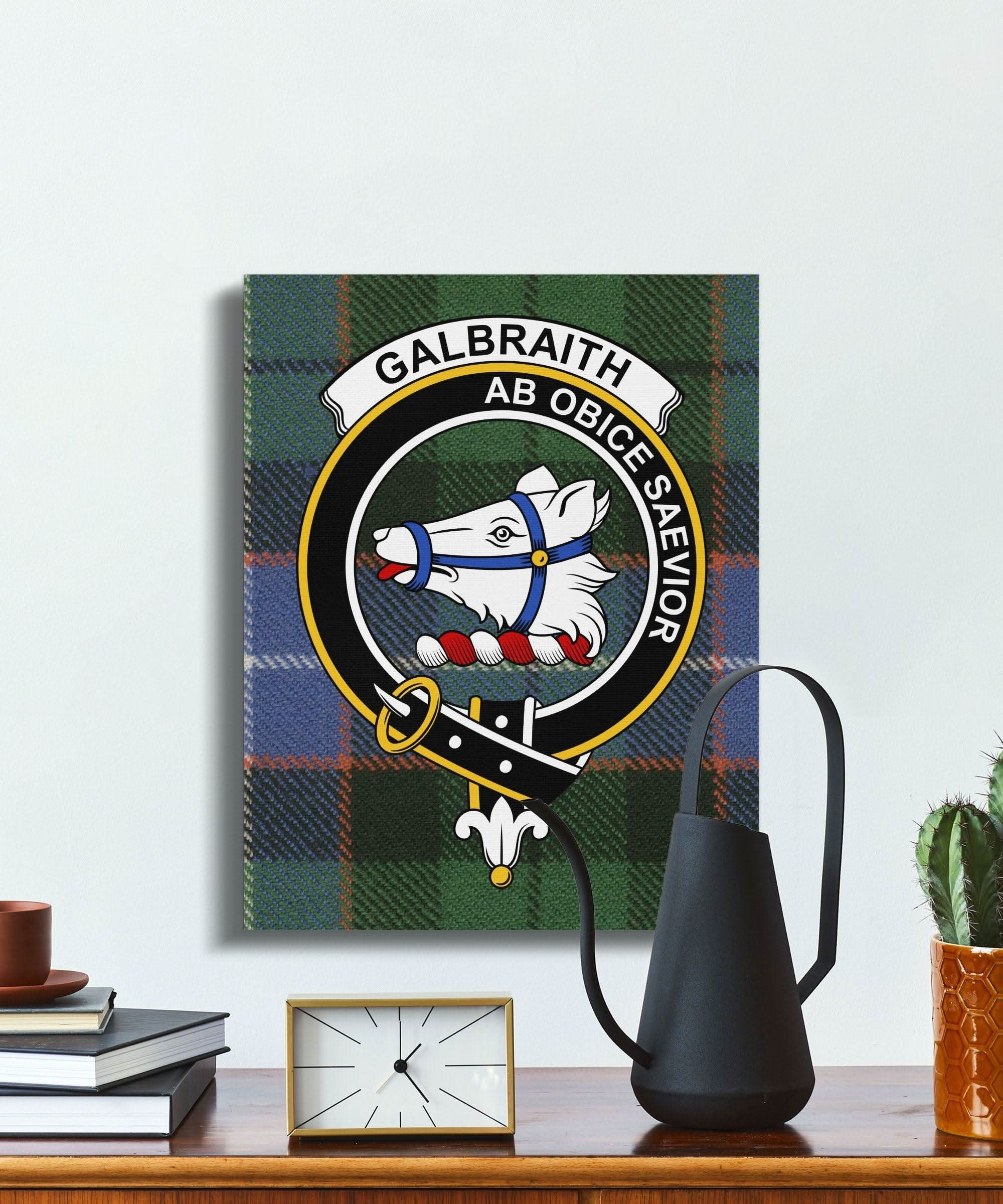 Galbraith Scottish Tartan Crest Wall Art Canvas - Celtic Ancestry Gifts