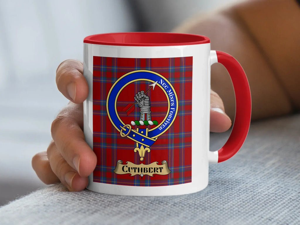 Cuthbert family crest ceramic mug for everyday coffee and tea