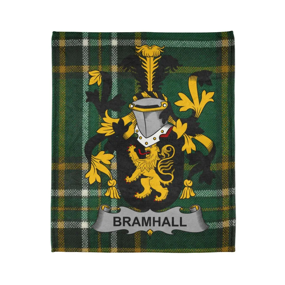 Bramhall Tartan Blanket with Family Crest product type