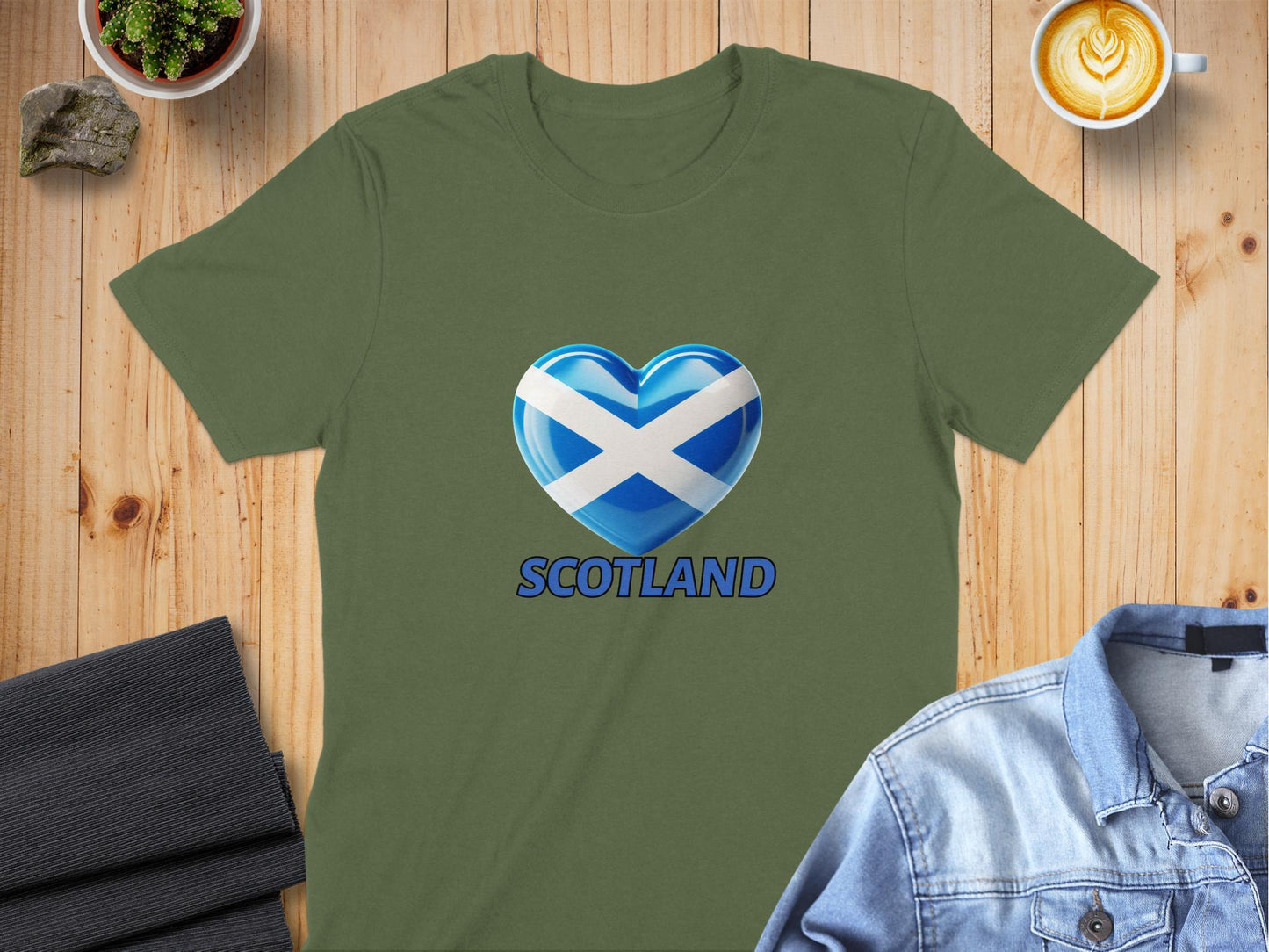 Scotland Flag Heart Design Printed T-Shirt - Living Stone Gifts