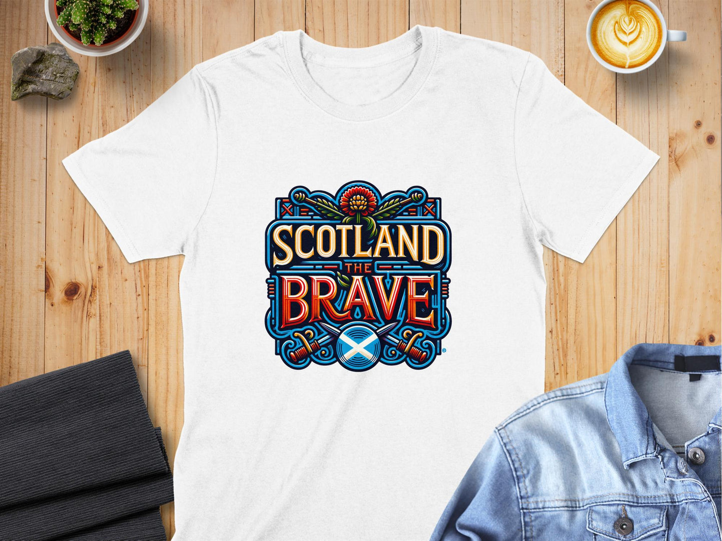 Scotland The Brave Bold Graphic Print T-Shirt - Living Stone Gifts