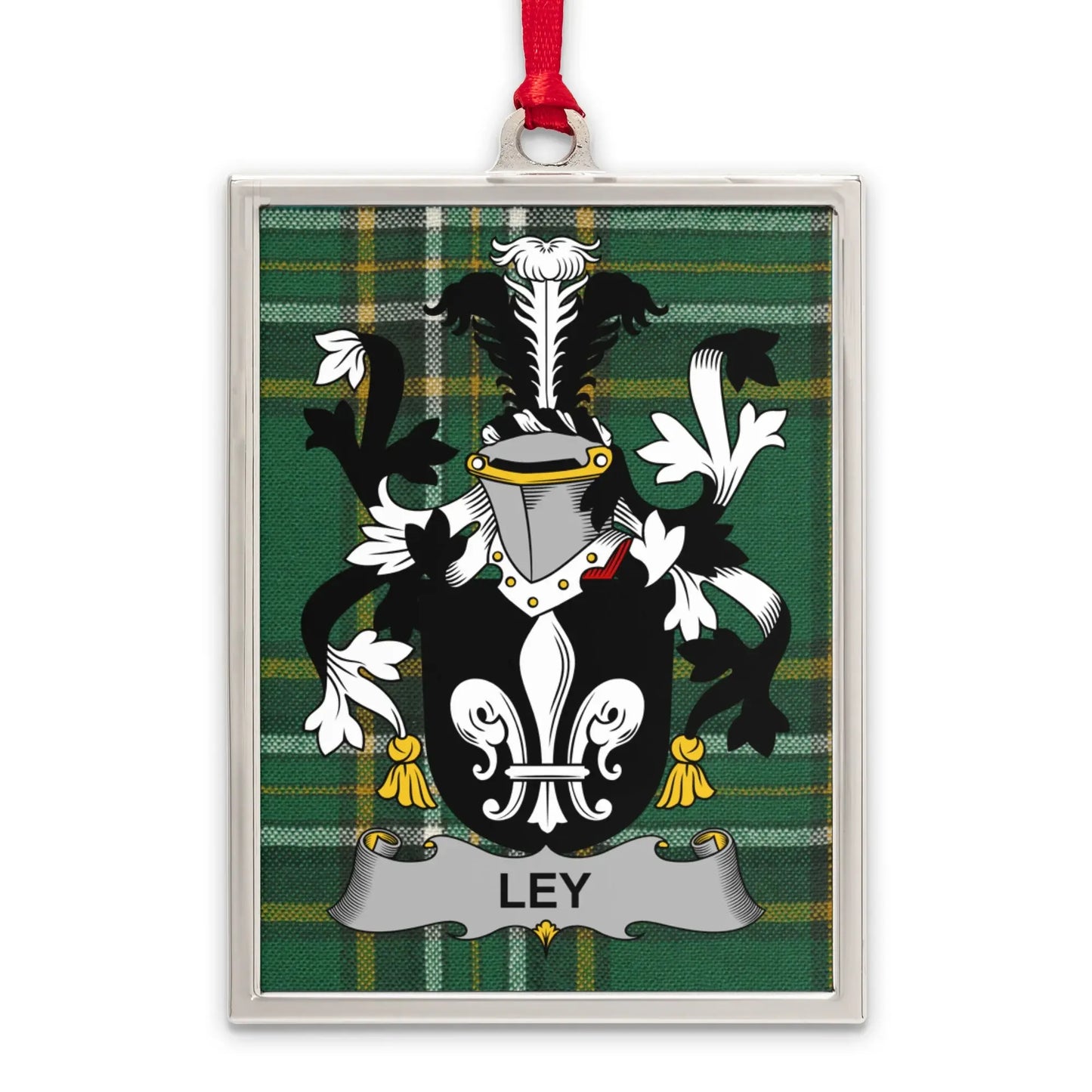 Ley Family Crest Plaid Design Ornament product