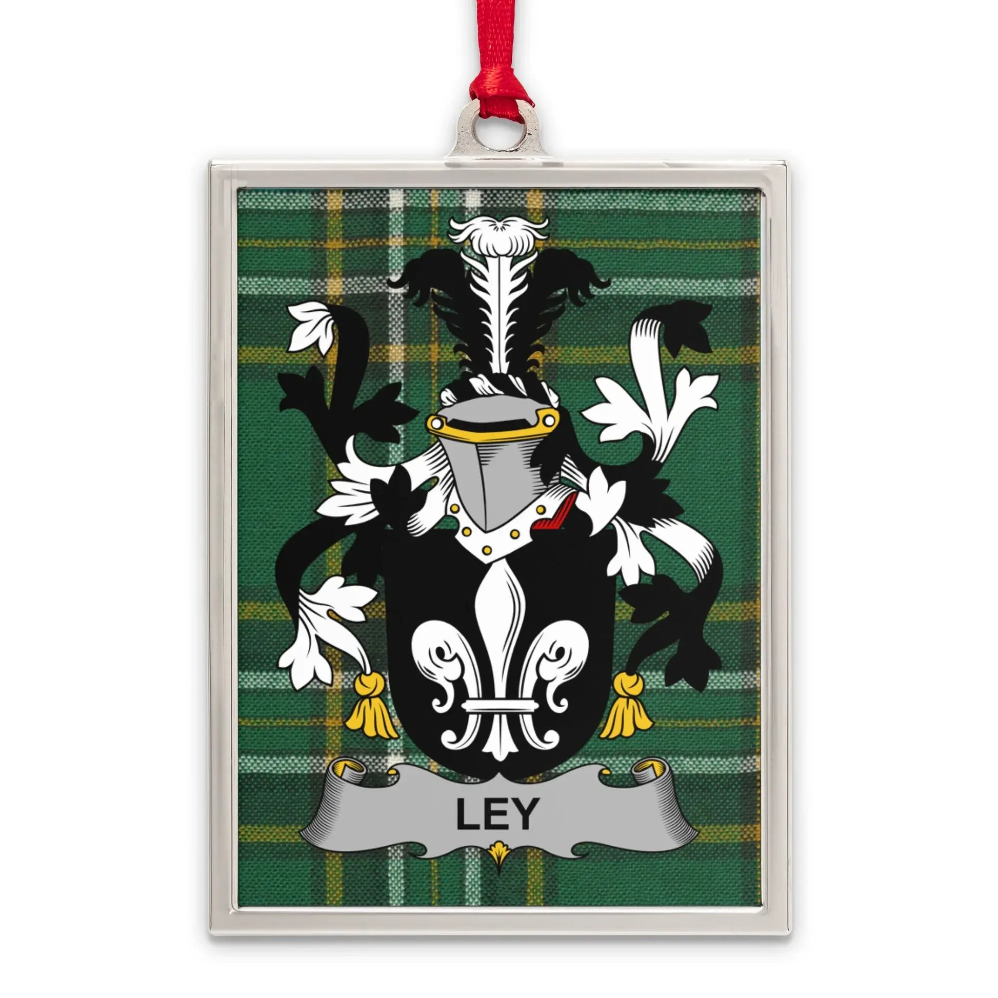 Ley Family Crest Plaid Design Ornament product