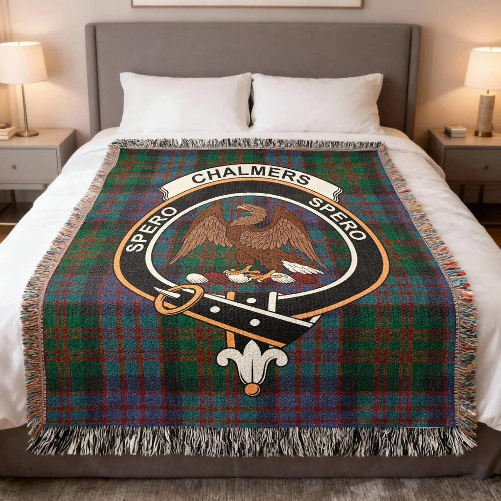 Clan Chalmers Spero Spero Eagle Crest Decorative Blanket