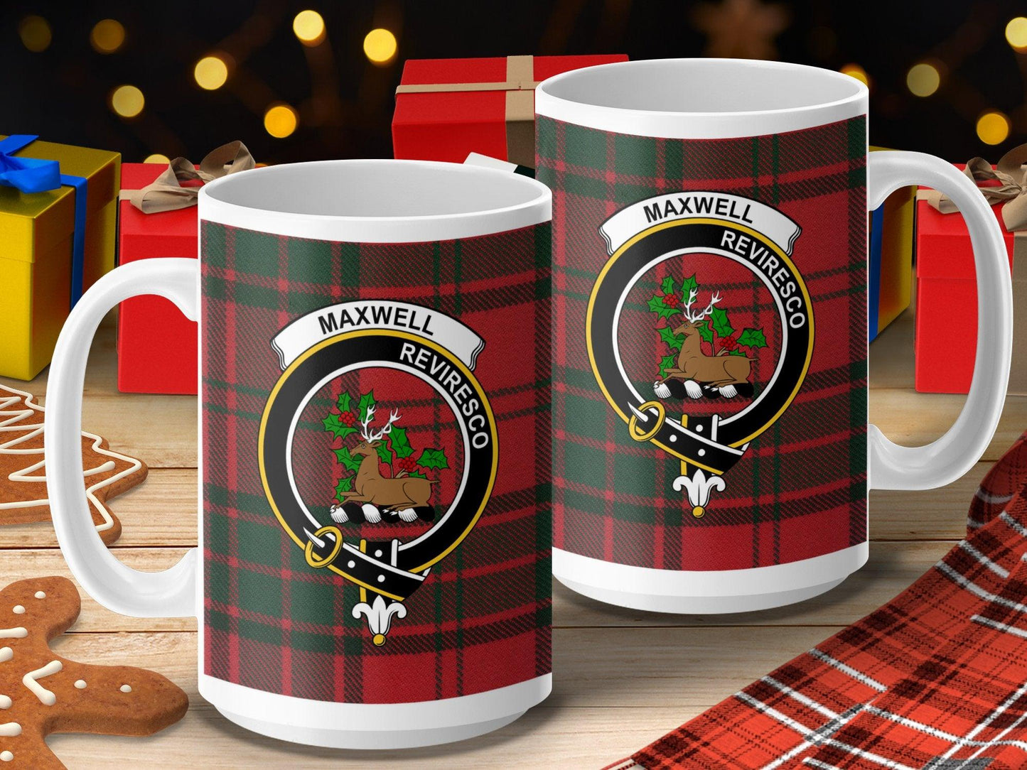 Maxwell Scottish Clan Crest Tartan Mug - Living Stone Gifts