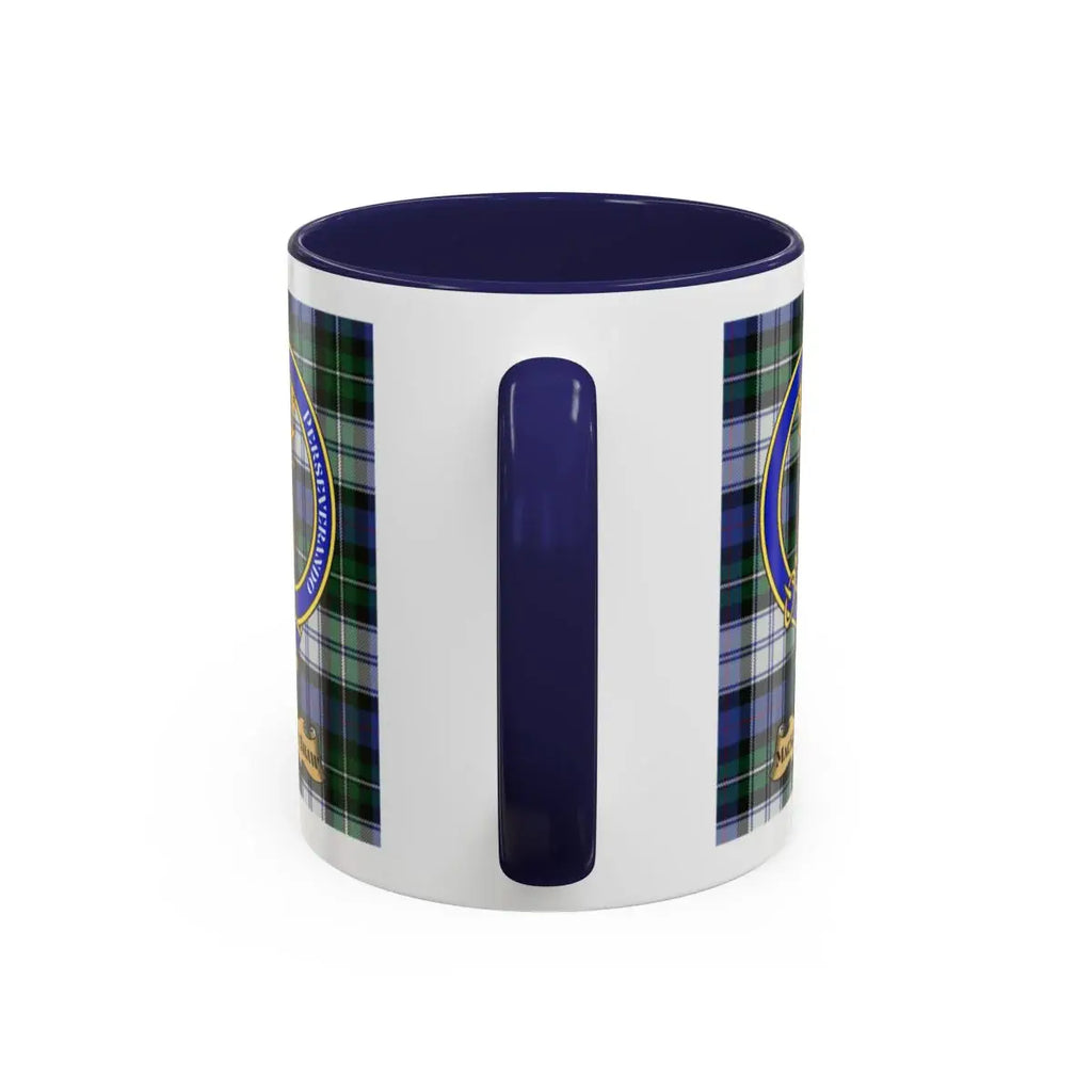 MacKenzie Shaw clan tartan blue plaid mug with unique clan design — 11oz ceramic