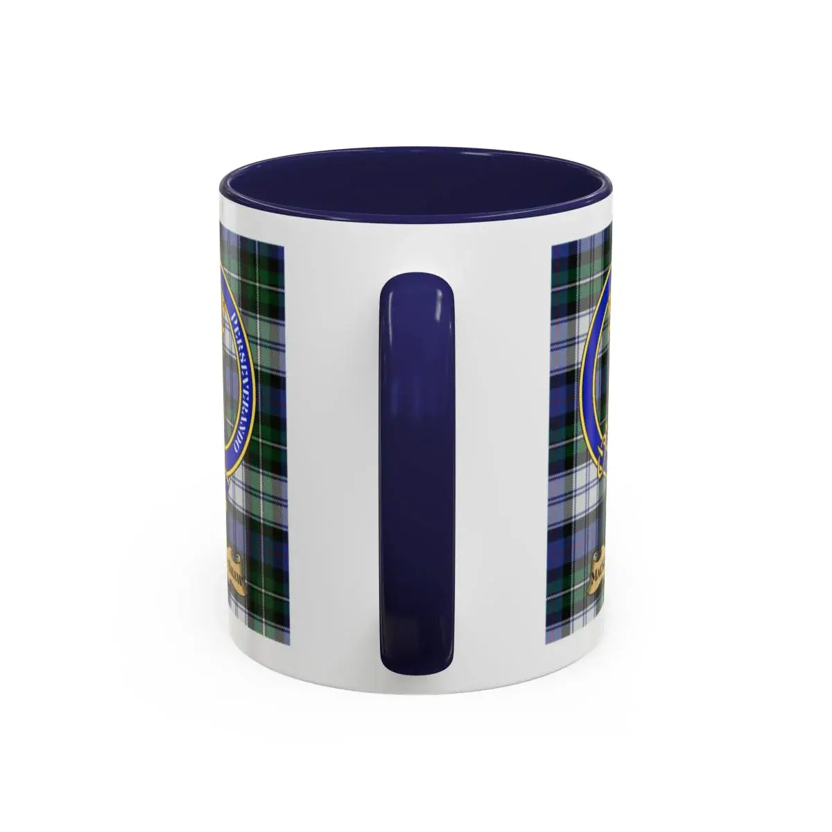 MacKenzie Shaw clan tartan blue plaid mug with unique clan design — 11oz ceramic