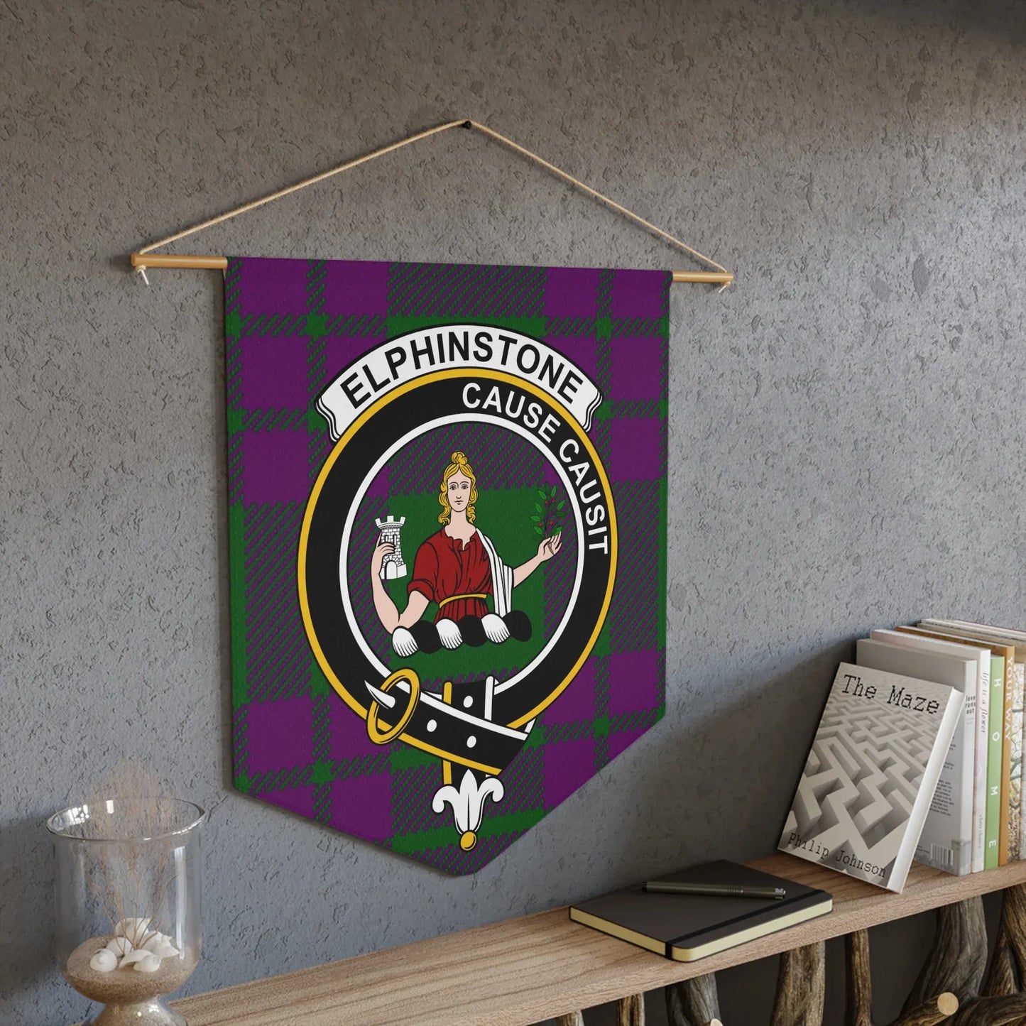 Elphinstone Clan Cause Causit Tartan Banner product type