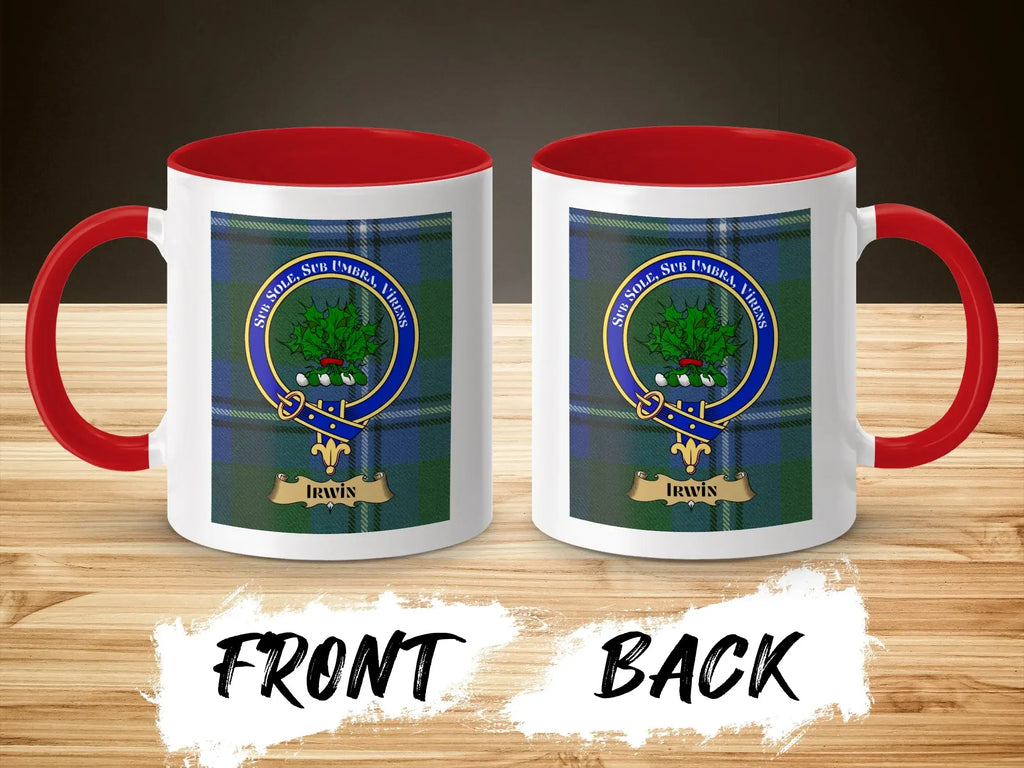 Irwin Family Crest Ceramic Mug Color Inside Cup