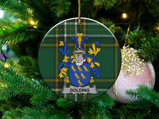 Family Crest Plaid Design Custom Ornament product