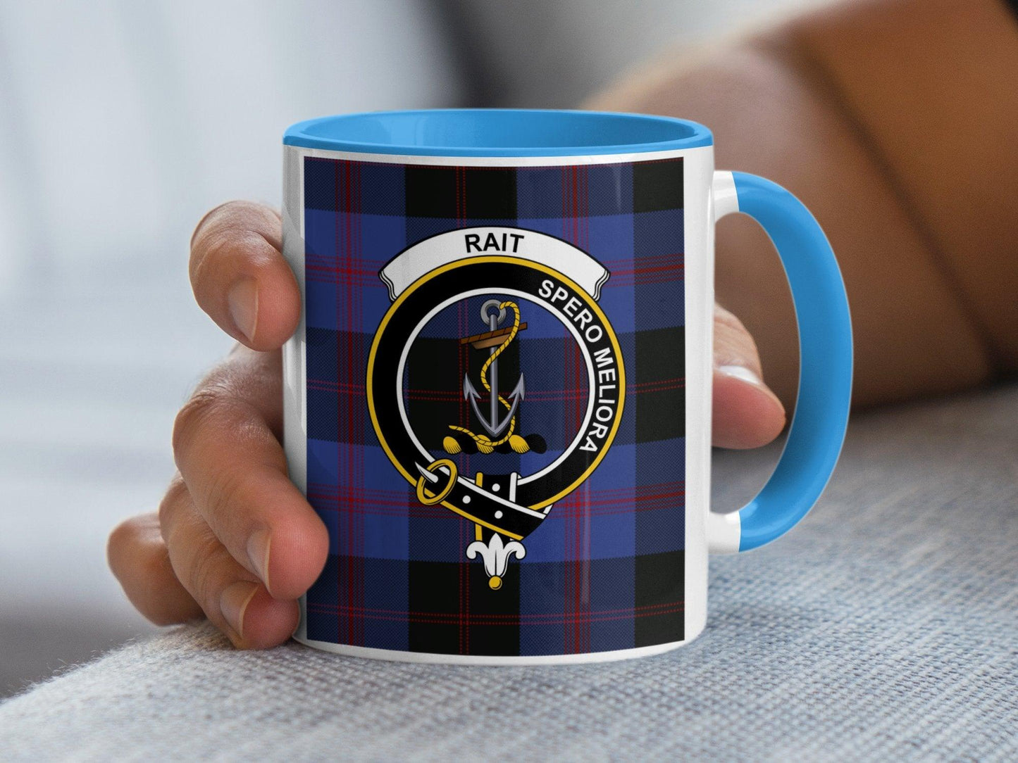 Rait Clan Crest Tartan Heritage Scottish Mug - Living Stone Gifts